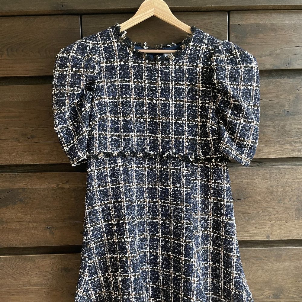 Likely - Tweed Alia Dress in Blue Multi - NWT